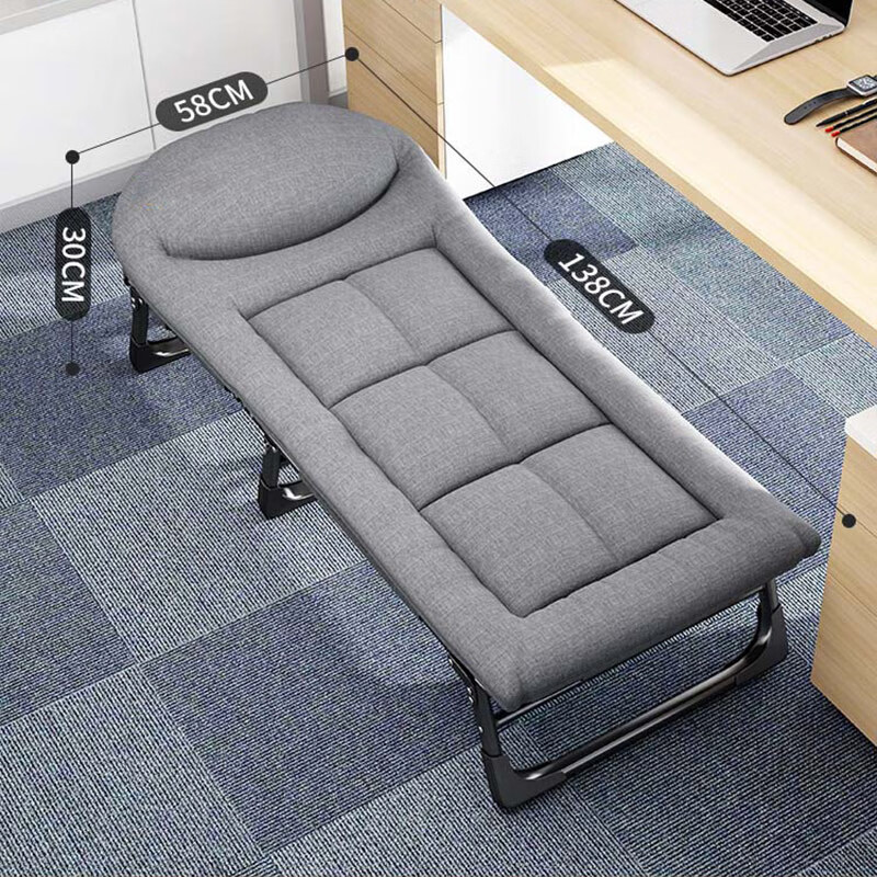 Jianyijiaju Folding Bed Lounge Chair Nap Bed Single Accompanying Care Bed Multifunctional Bed Crib Portable Student Nap Bed Gray