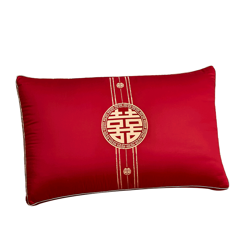 I-WILL Wedding Celebration Pillows Pair Red Double Happiness Couple Home Wedding Pillow Core 48*74cm