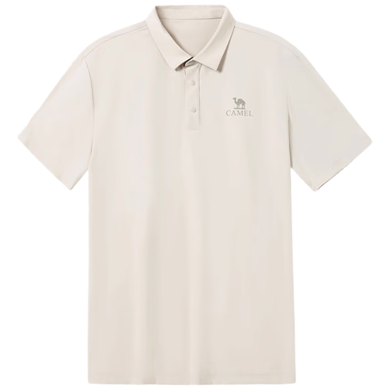 CAMEL Outdoor Quick-Dry T-Shirt for Men, Short-Sleeved Collared Cool-Feeling Elastic Wrinkle-Resistant Breathable Sweat-Absorbing Sports Sun Protection Top 2XL
