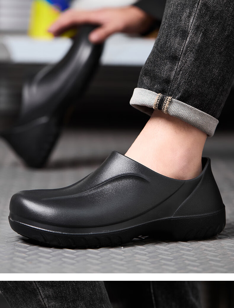 LAOGUANJIA Chef Shoes, Non-Slip, Waterproof, Oil-Resistant, Kitchen Work Anti-Slip Shoes, Lightweight, High-Elasticity, Canteen And Restaurant Work Shoes, SRC 45 9