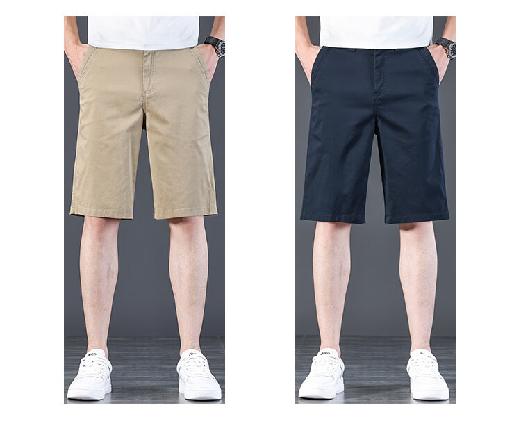 JEEP High-End Lightweight Five-Pocket Casual Shorts for Men, New Summer 2026 Business Loose Straight-Leg Mid-Length Pants for Me 5