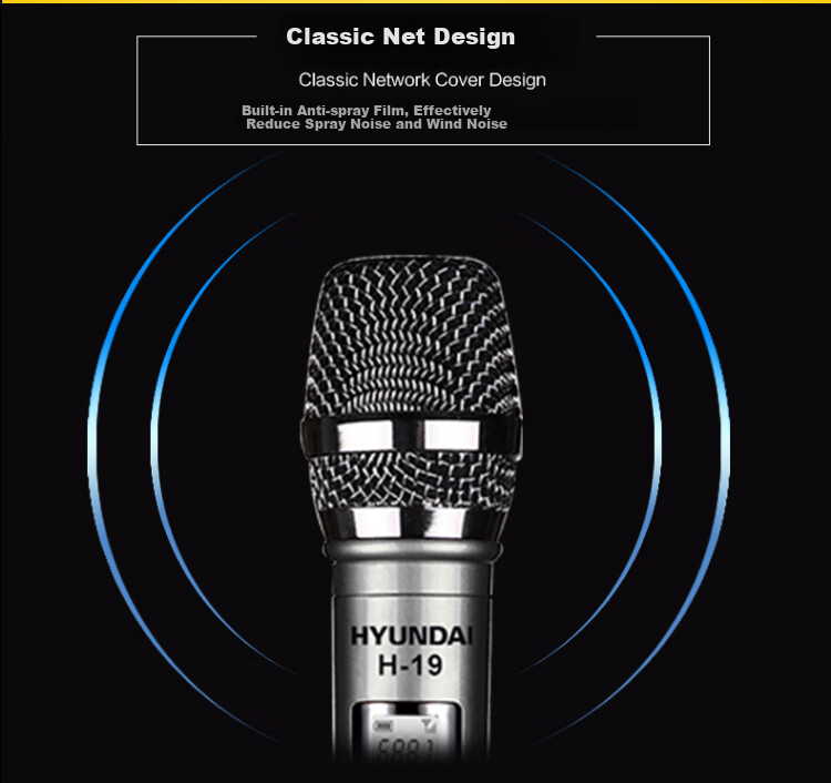 HYUNDAI H-19 Wireless Microphone System, Dual Channel UHF Transmitter And Receiver, for Home KTV, Handheld Use in Meeting Rooms, Outdoor Events, And General Stage Performance 8
