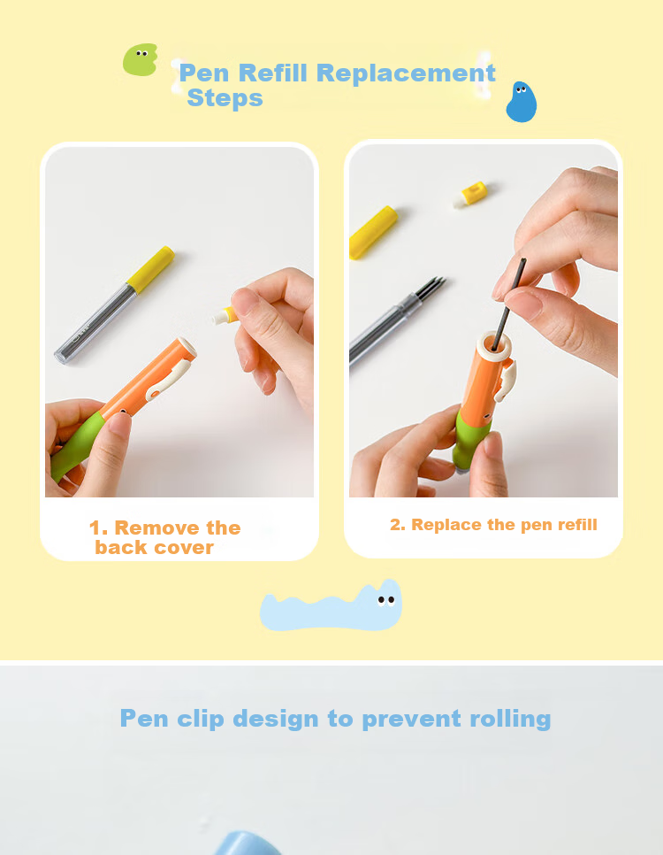Sannianerban & Bifangshuo Ergonomic Automatic Pencil with Matching Lead Refills, Single Box 7