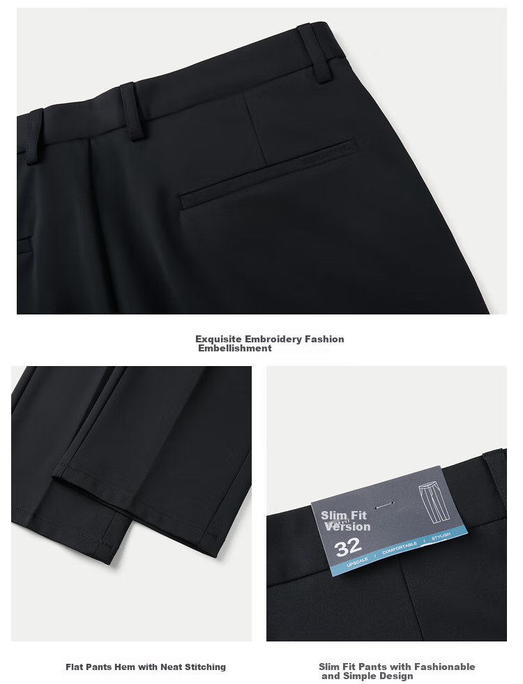 HLA Men's Dress Pants, Spring Slim-Fit, Elastic Casual Trousers for Me 10