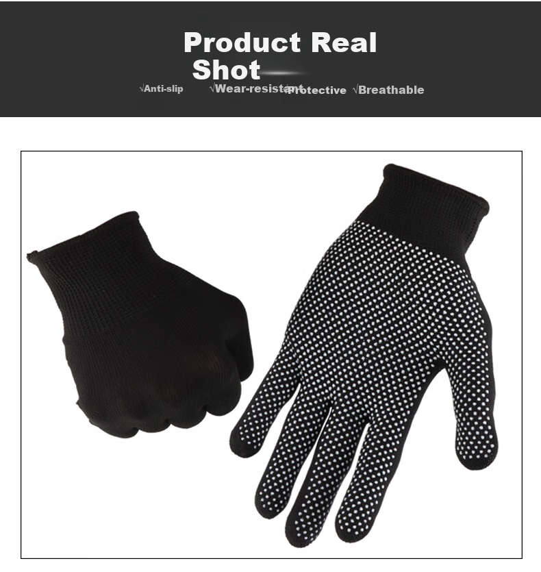 Golmud Work Gloves, Non-Slip Dotted Grip, 12 Pairs Black, Thickened Wear-Resistant Comfortable Driving Breathable ST530 11