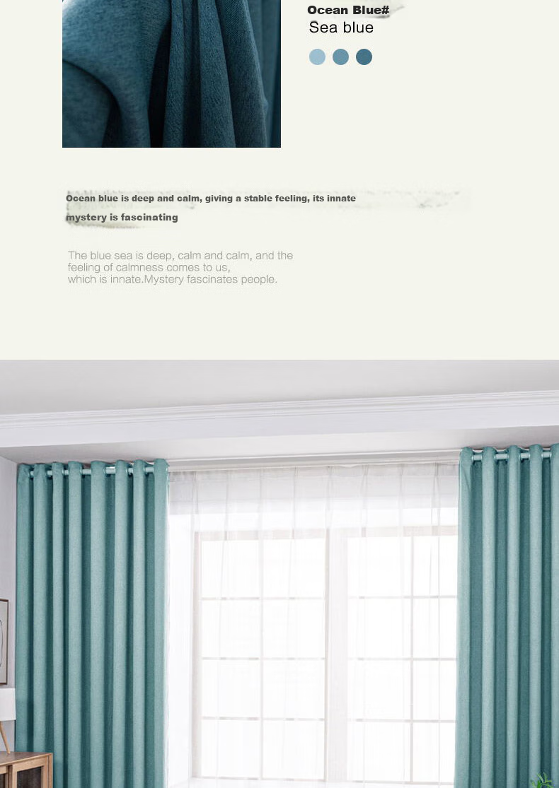Shuixingjiafang No-Drill Blackout Curtains for Bedroom, High Light Blocking Fabric with Rod Set, Bay Window Sunshade, 3.6x2.7m, Beige 12