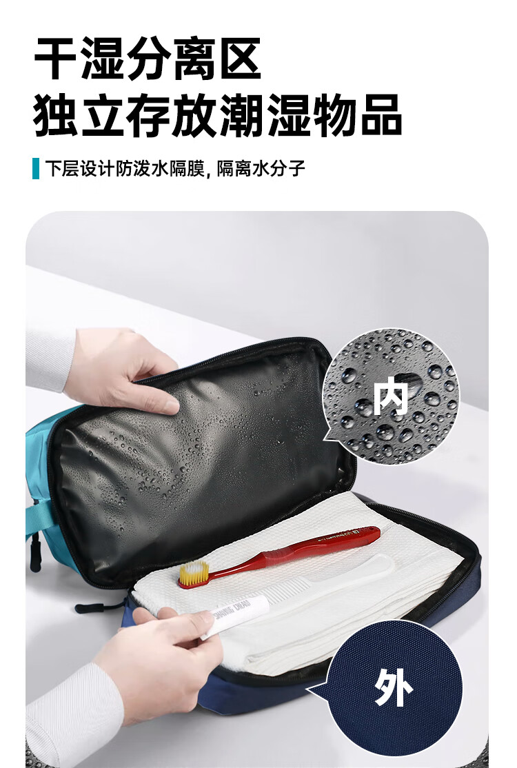 Banzheni Toiletry Bag for Men And Women, Travel Fitness Swimming Makeup Storage Bag, Underwear Organizer for Business Trips, Wet And Dry Separation Waterproof Large Capacity 2