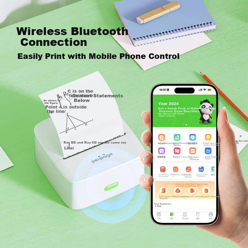 Ailixiong Error Correction Printer Can Paste, Ultra-High 2-Inch, for Middle And High School Students' Mistake Organization, No-Copy Mini Pocket Thermal Printer for Home Use, P21-304DPI