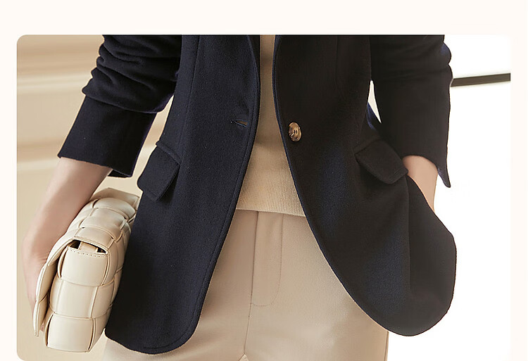 Dme [High-Content Wool Suit] Winter Suit Collar Slim-Fit Long-Sleeve Blazer Jacket for Women, Autumn And Winter 5