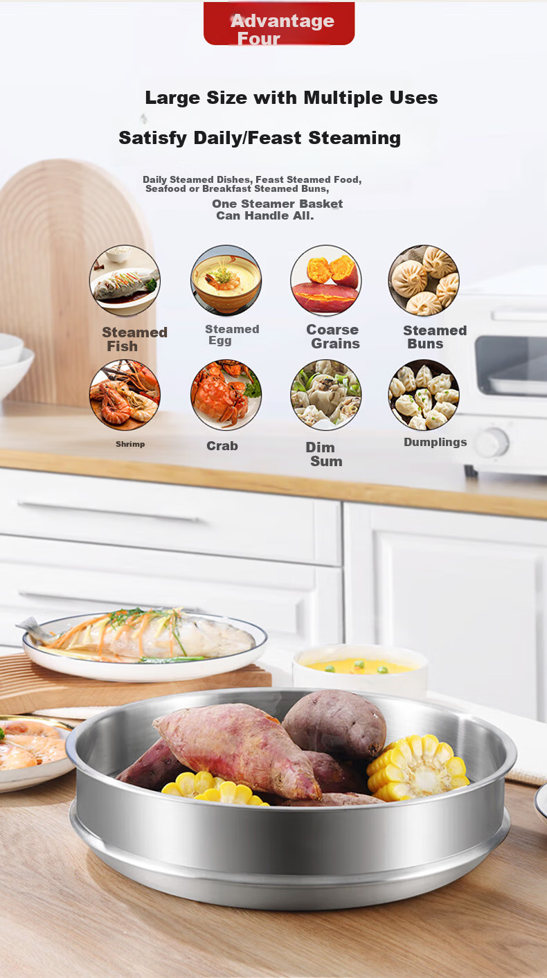 KOBACH Stainless Steel Steamer Insert, Suitable for Wok And Steamer, Universal Size 32cm 5