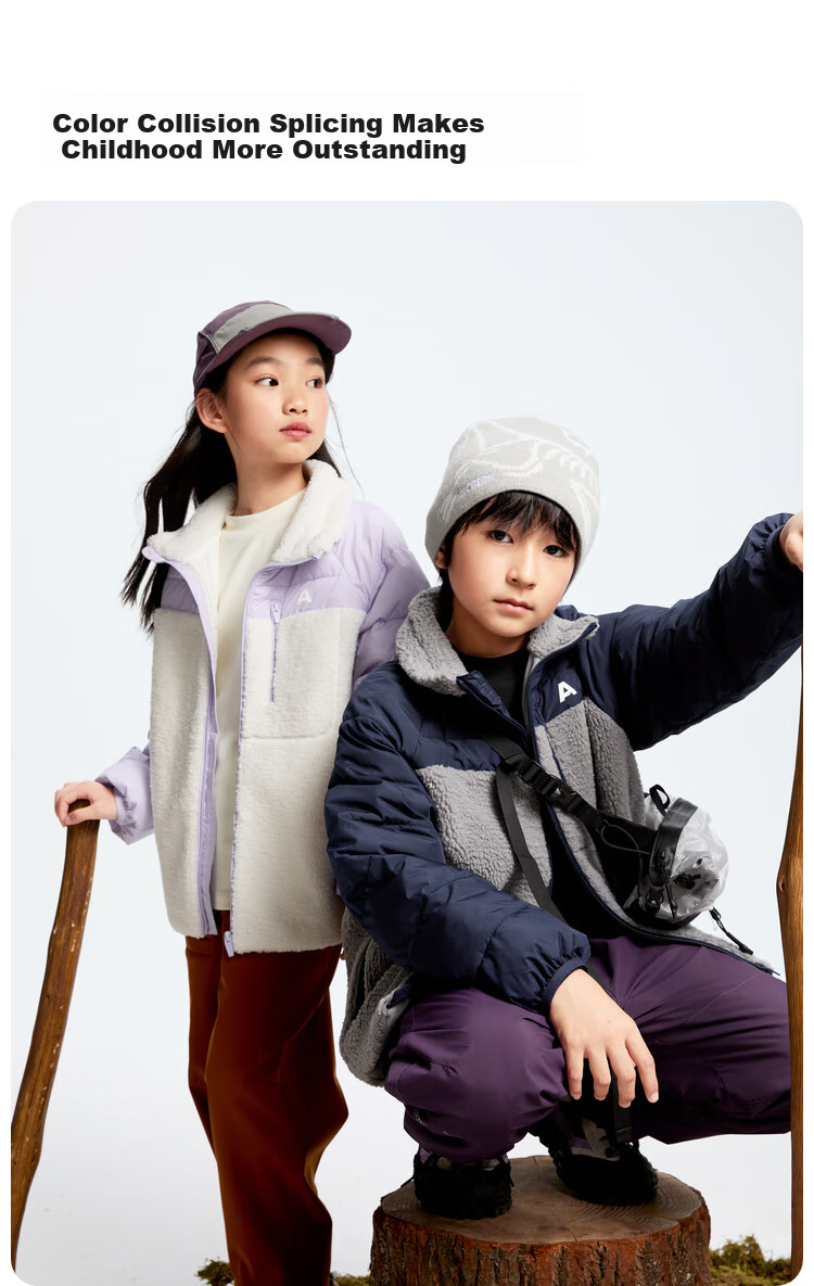 Annil Children's Clothing, Boys And Girls Short Cotton Jacket, 2024 Winter New Style, Soft Mist Gray, Size 140 3