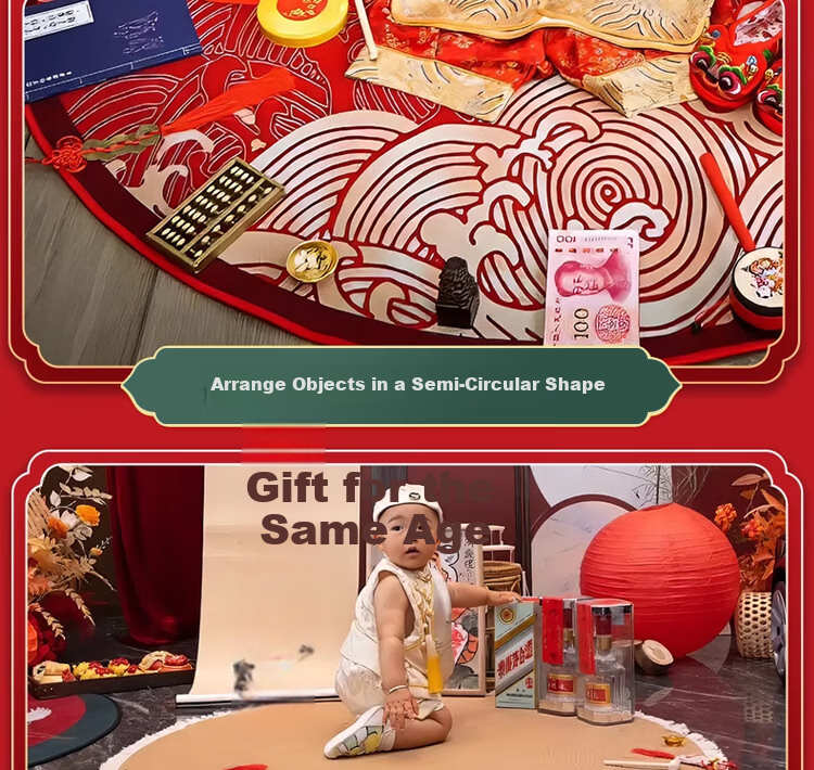 Dipuer Baby's First Birthday Lottery Gift Set for Boys And Girls, Birthday Party Decorations And Ritual Supplies 8