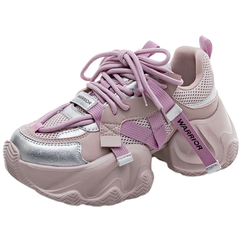 Huili Official Women's Shoes, Summer Dad Shoes for Women, 2026 New Style Sneakers, Versatile Women's Footwear, Purple And Silver Mesh Style, Size 39