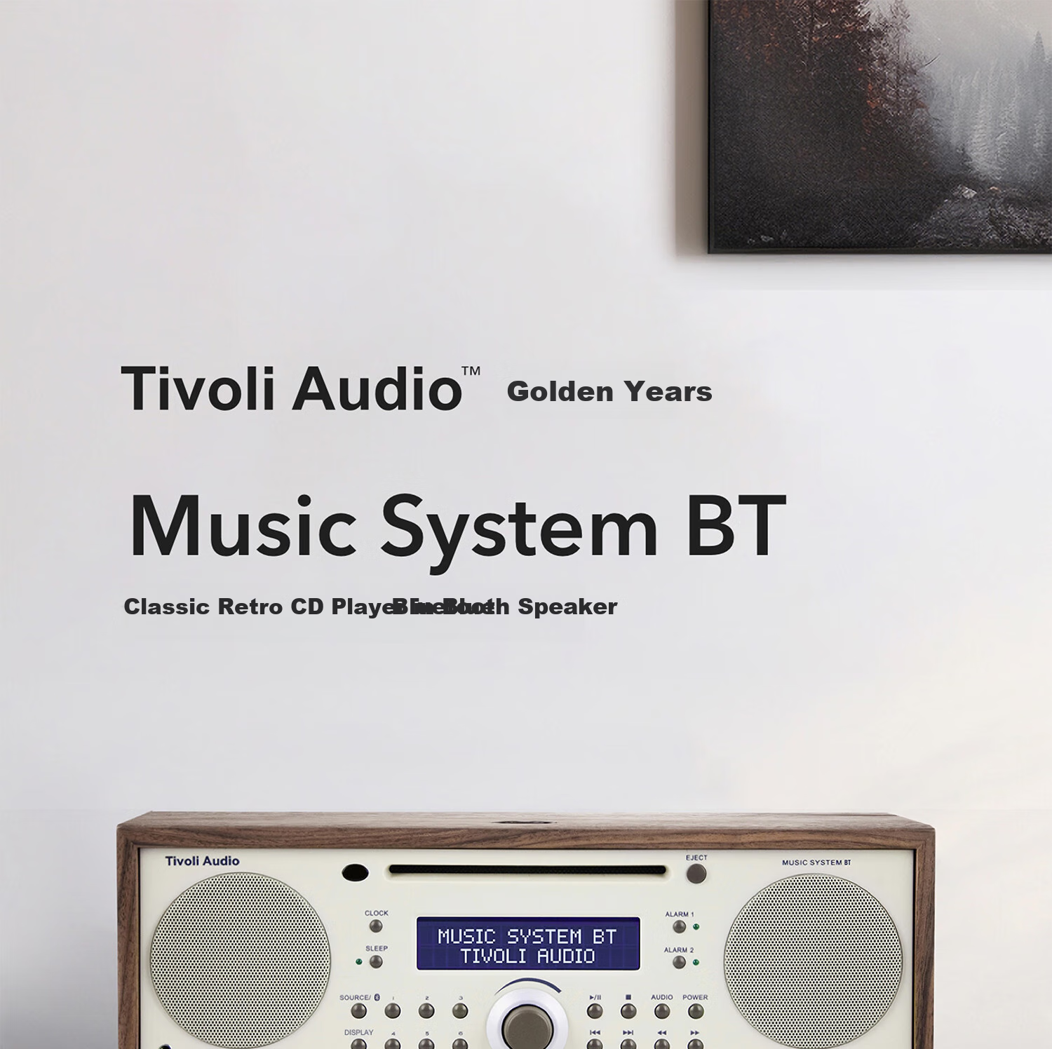 Tivoli Audio MSYBT Wooden Vintage Home Speaker CD Player Bluetooth Speaker HIFI Sound System Home Theater Speaker Walnut/multi Color 1