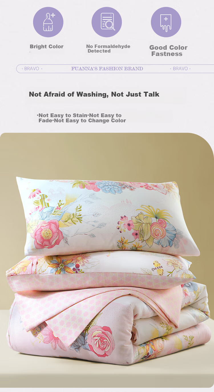 Bravo Furniture Bedding Set, Pure Cotton Duvet Cover, Bed Sheet, Quilt Cover, Double Bed Linen Set, 230*229cm 10