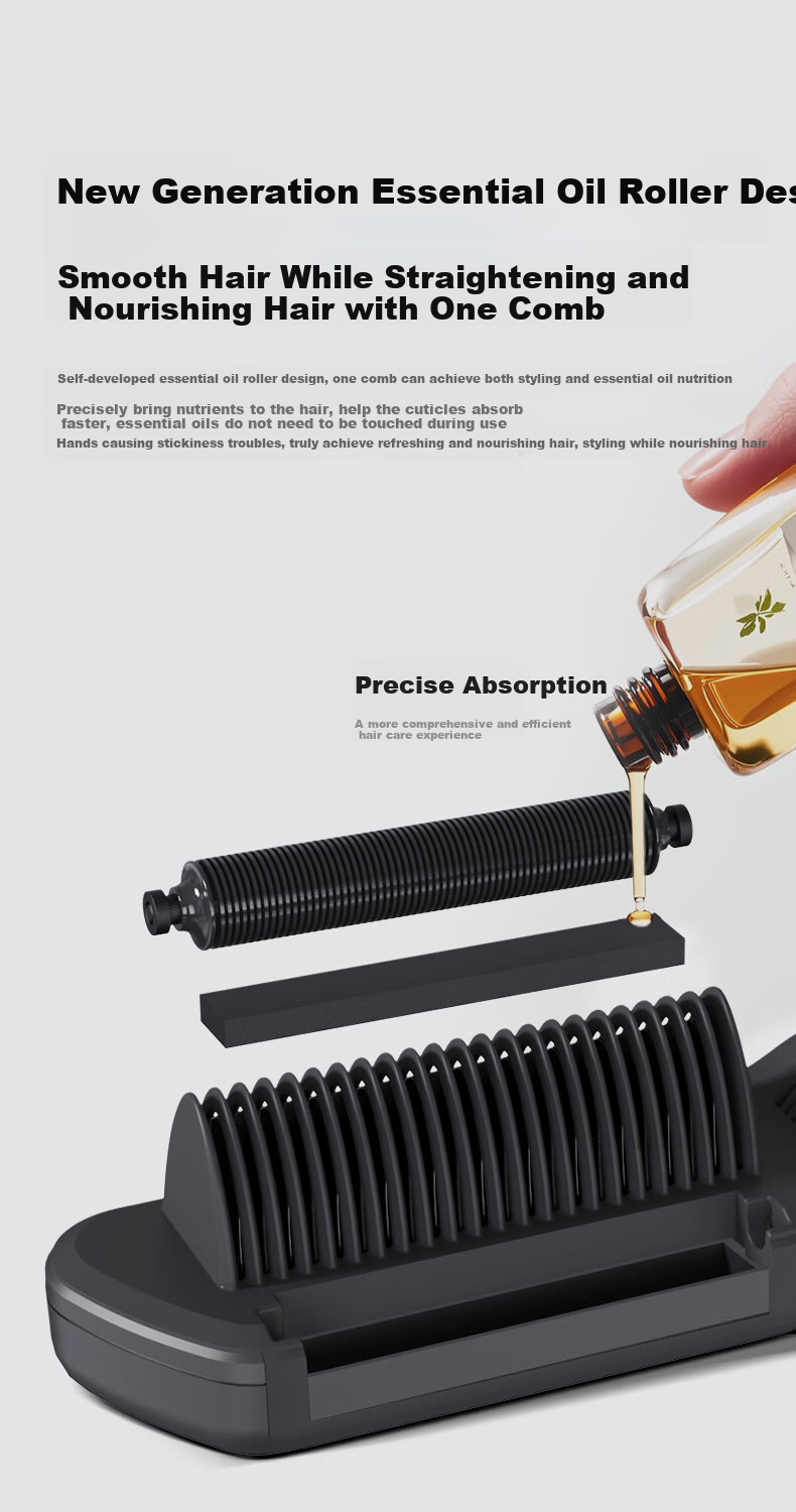 Jindao Direct Hair Comb Essential Oil Treatment for Frizzy Hair Improvement, Multi-Functional Roller Curling Iron Straight Flat Iron Styling Comb High Crown Hairstyle KD389 Portable Mid-Autumn Festival Gift Birthday Present 3