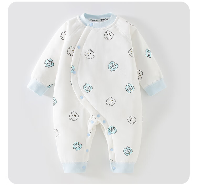 Qiaojiaoya Baby Clothes 40g Newborn Onesie, Thickened Padded Jacket, Warm Autumn And Winter Full Moon Baby Pure Cotton Pajamas 2
