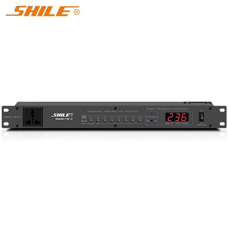 SHILE High-Power 8-Channel Power Sequencer Controller for Stage, Conference, KTV Audio Professional Control Socket YW-9 with Plug Versio