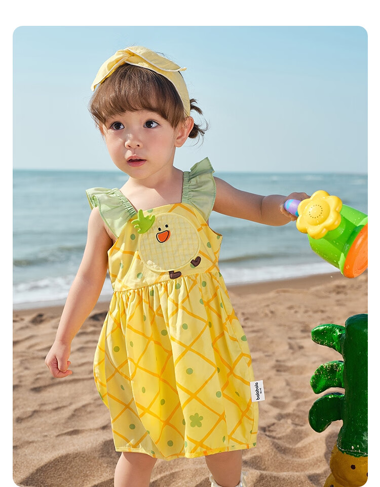 BALABALA Baby Dress, Infant Skirt, Children's Princess Dress, Girls' Summer Outfit 2025, Sweet And Cute, 208225111006 12