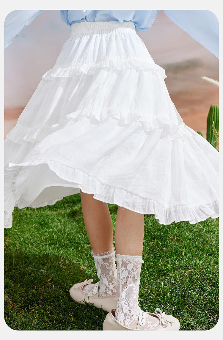 ASK JUNIOR Girls' Princess Dress, Summer Thin Breathable Skirt, Dance Children's Dress 10