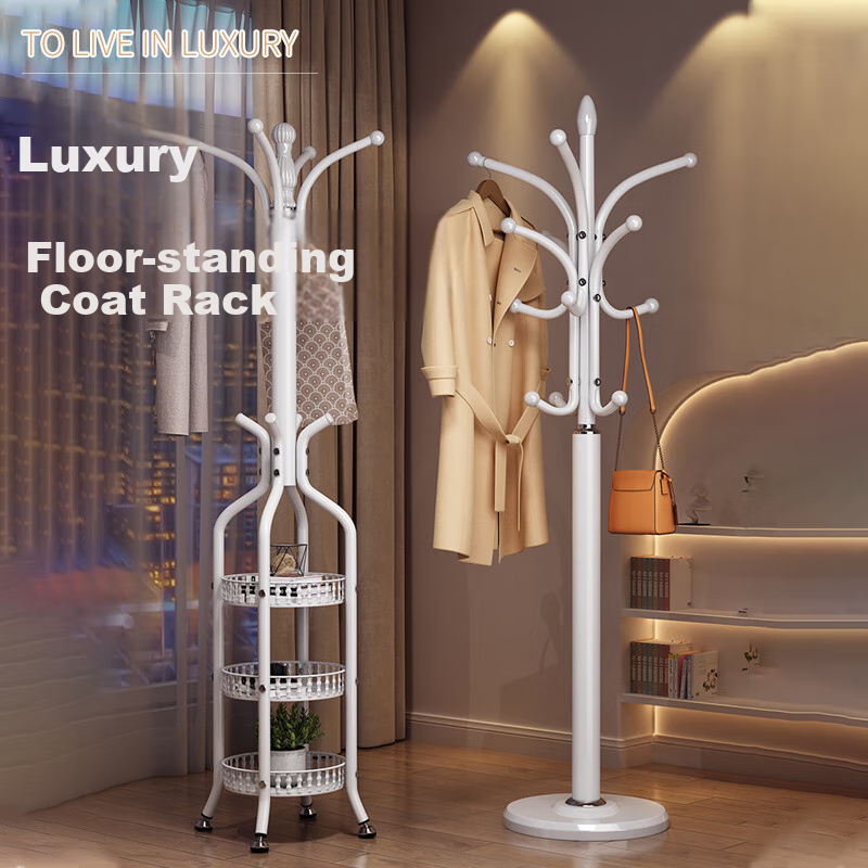 Chibailun Bedroom Floor-Standing Coat Rack, Home Clothes Hanger, Metal Room Storage Rack, Closet Organizer, Indoor Drying Rack