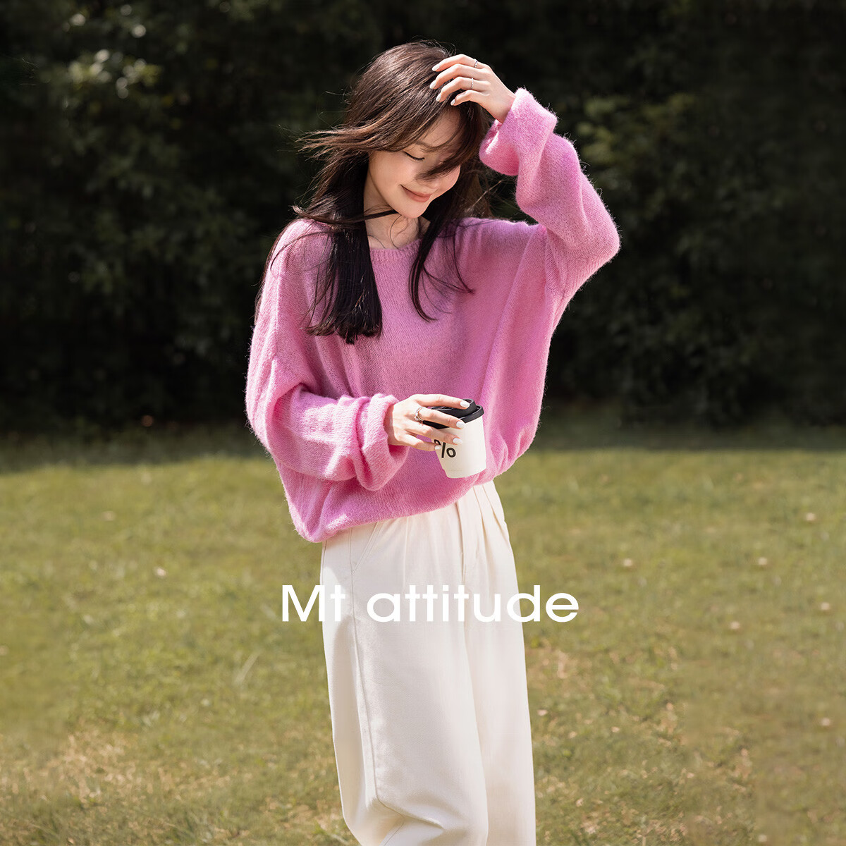 MT Japanese Soft Style Winter Simple Versatile Pullover Gentle Solid Color Long Sleeve Knit Sweater