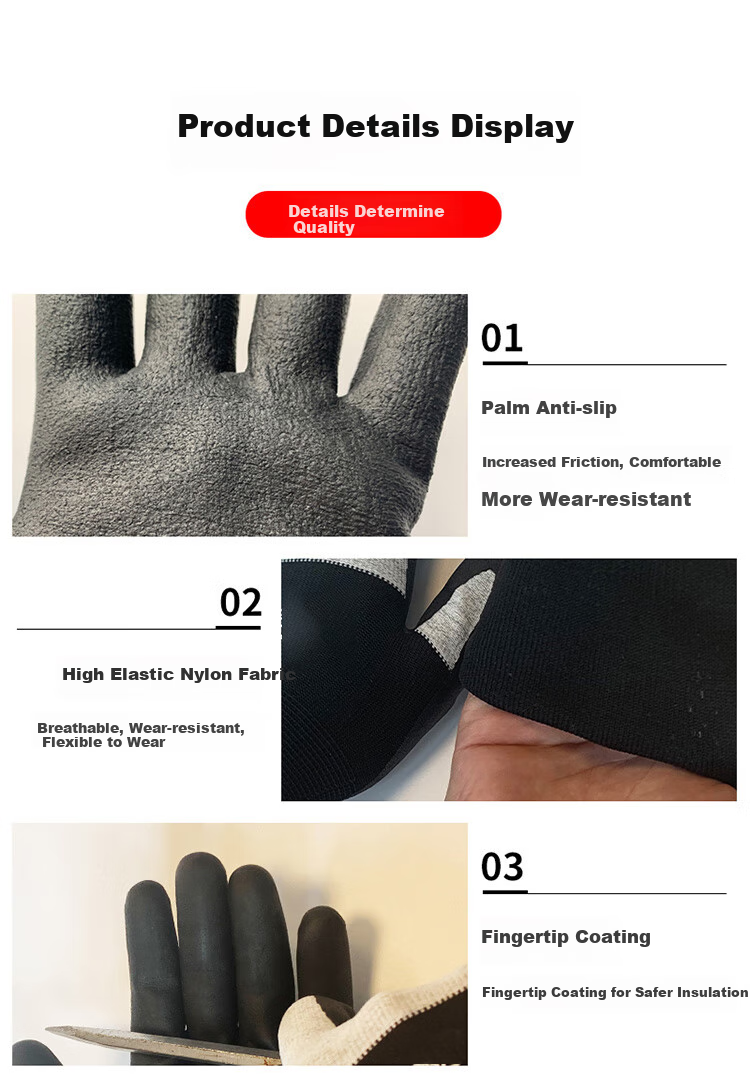 Hengju Insulation Gloves 400V, Electrician Gloves, Low-Voltage Anti-Electric Shock Specialized, Anti-Electric Touch, Wear-Resistant, Non-Slip Coated Gloves 3