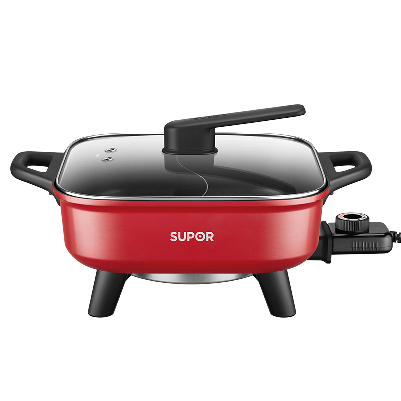 SUPOR Dual-Sided Electric Hot Pot, Specialized Hot Pot, Electric Cooking Pot for Stir-Frying, Grilling And Hot Pot All-In Pot, Multi-Functional Home Cooker 6.5L Hot Pot H65FK984Y
