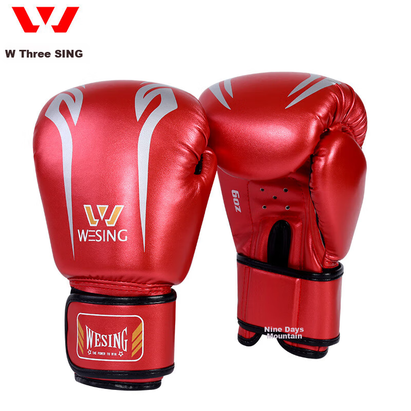 Jiurishan Children's Combat Protective Gear Set, Sanda Boxing Training Equipment, Youth Gloves And Helmet, 6-Piece Set, Red, XS
