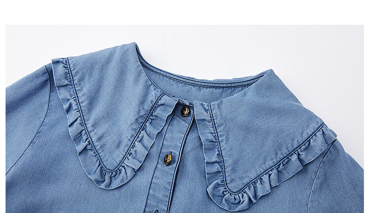 Dme Denim Shirt, Spring And Autumn Turndown Collar Long-Sleeve Shirt, Women's Top 8