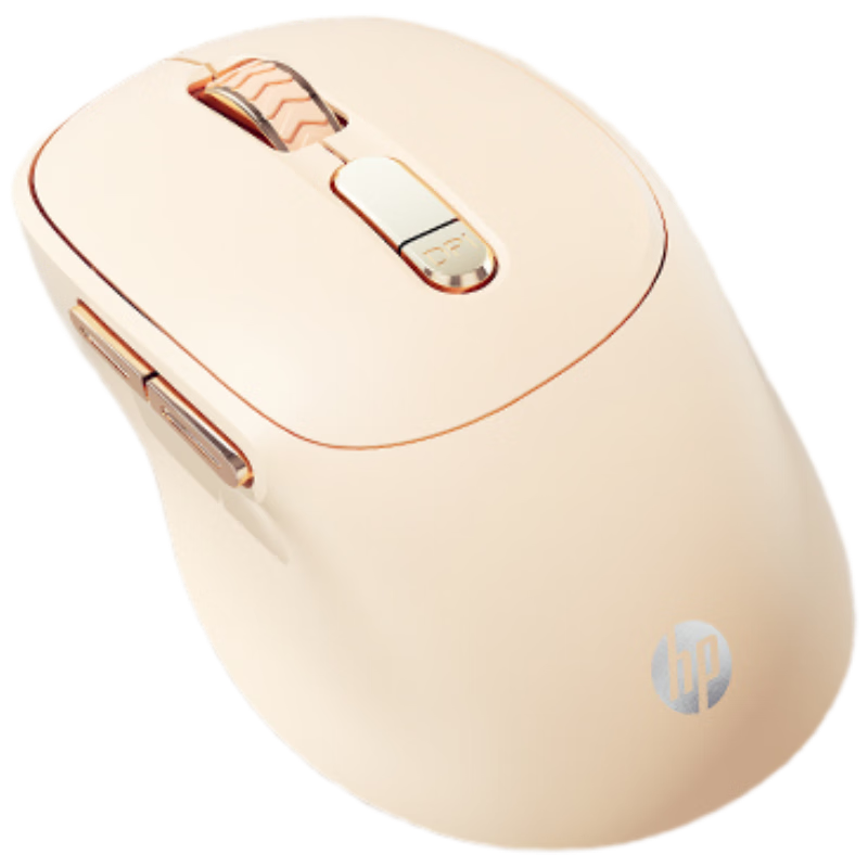 HP S1500 Pro Wireless Mouse, Ergonomic Office Quiet Gaming Portable, for Desktop And Laptop Computers, Milk Tea Color