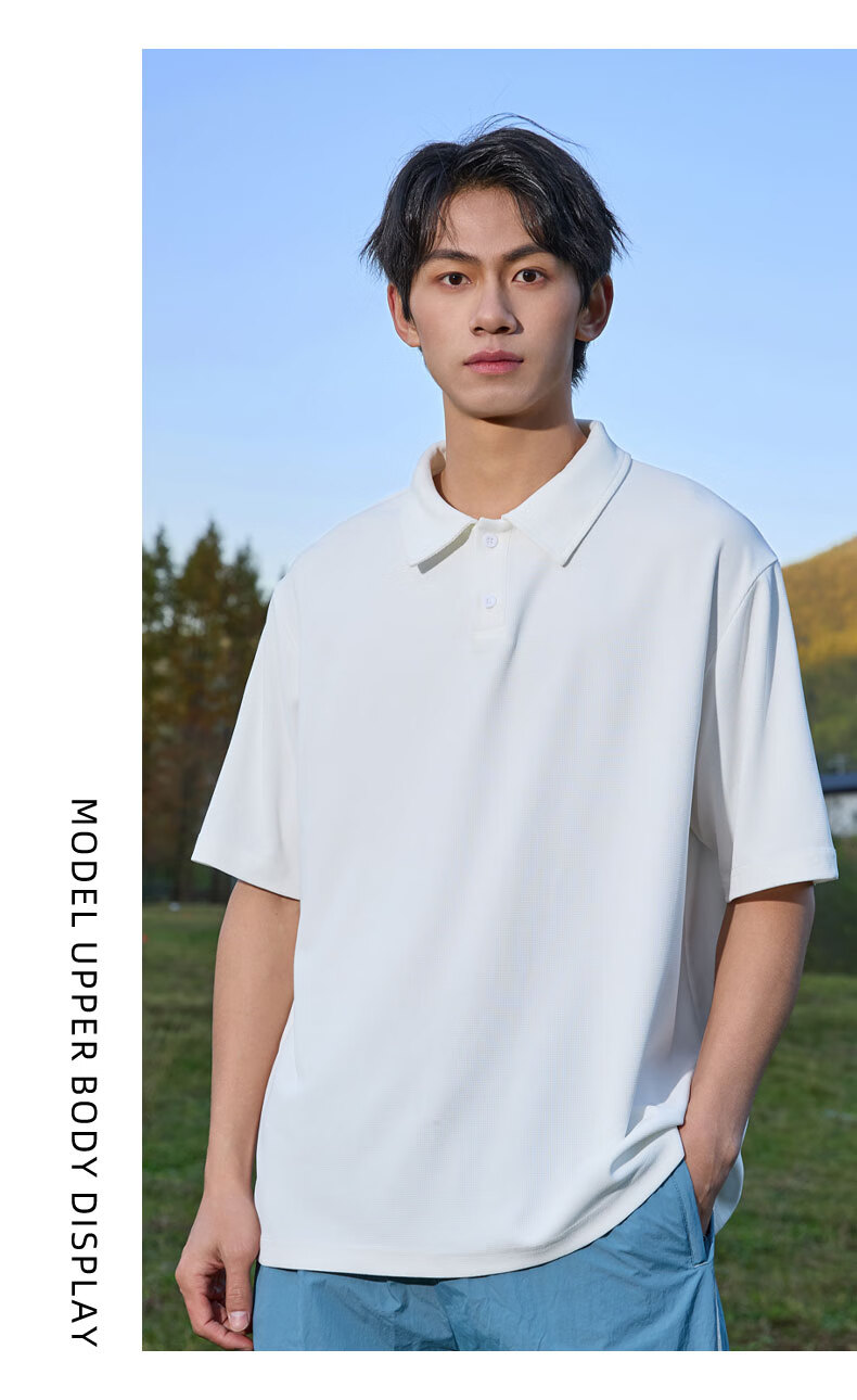 Baleno Father's Day Gift Waffle Polo Shirt Men Summer Loose Casual Simple Trendy Versatile Short Sleeve Top 14
