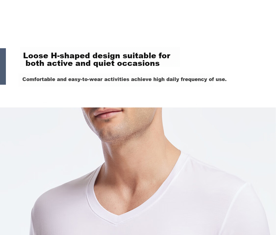 Aimer Men Modal Short-Sleeve T-Shirt Undershirt [2-Pack], V-Neck Vest, Black + White, Size 170 9
