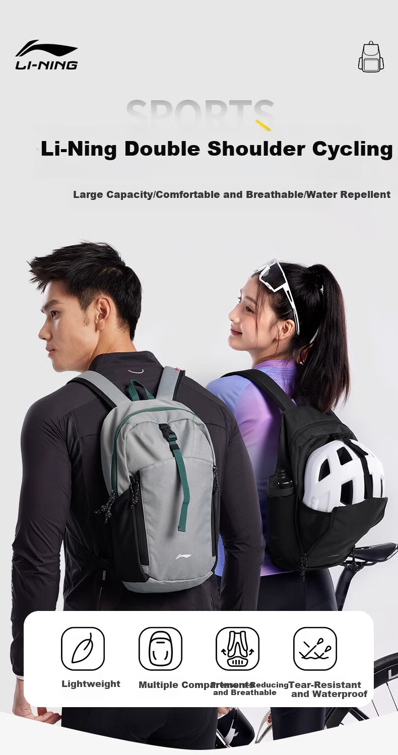Li-Ning Backpack, Cycling Bag, Bicycle Road Bike Bag, Men's Outdoor Lightweight Hiking Bag, Waterproof Travel Bag for Trekking 1