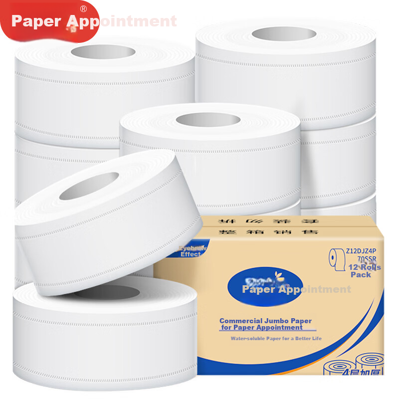 Zhiyue Core Large Roll Toilet Paper, 4-Ply, 700g*12 Rolls, Bulk Pack, for Shopping Malls, Restrooms, Hotels, Toilet Paper, Whole Box