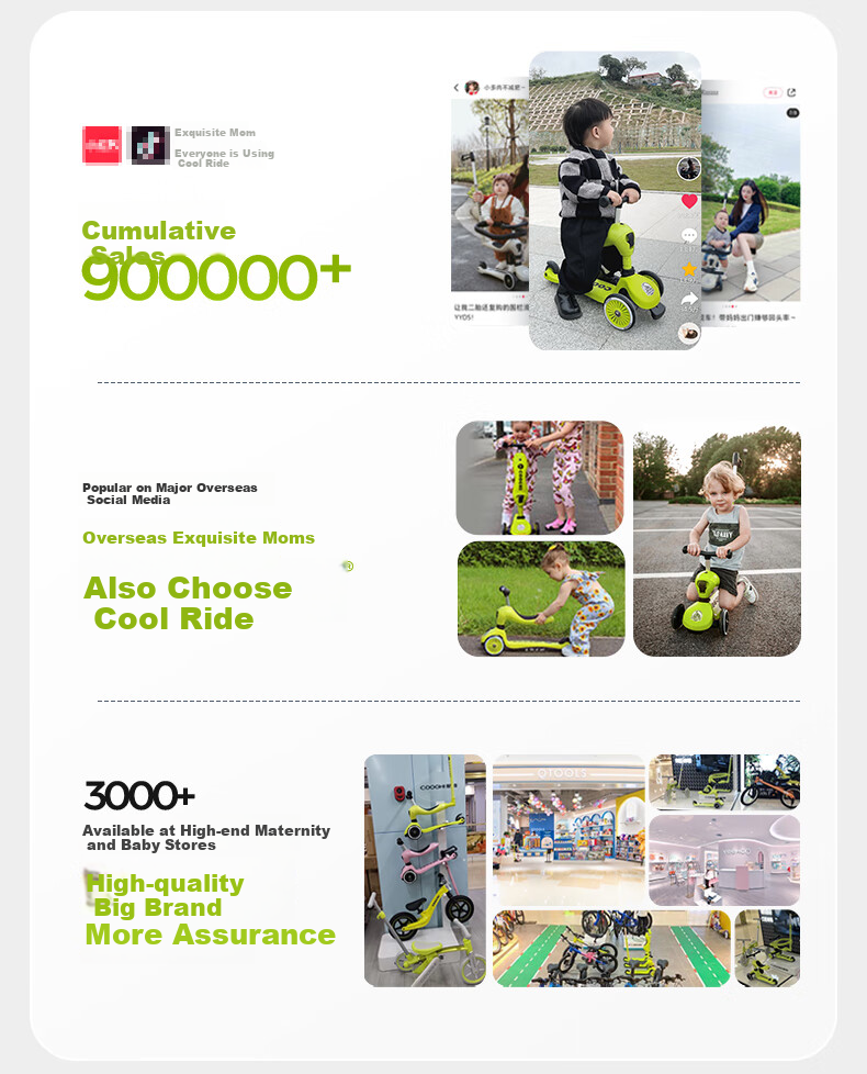 COOGHI Children's Scooter Q1 Foldable Gravity Steering Light-Up Wheels Birthday Gift for Ages 3-10, Sky Gray 5