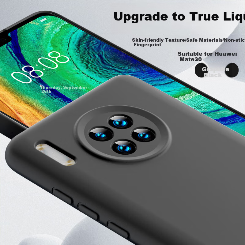 Чехол для Huawei Mate30, силиконовый, противоударный, черный