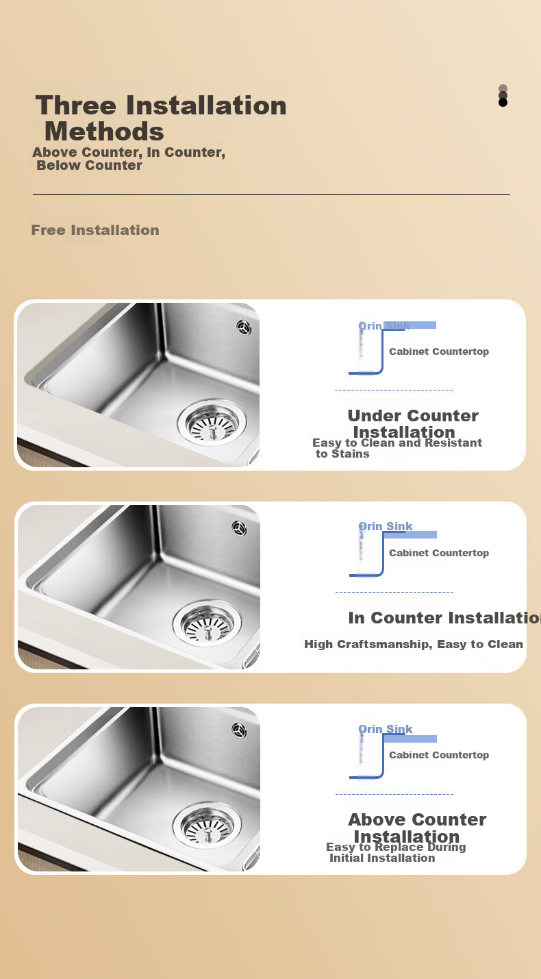 OULIN Double Sink Kitchen Sink, 0 Coating, SUS304 Stainless Steel, Thickened Water Basin with Brass Pull-Out Faucet 6