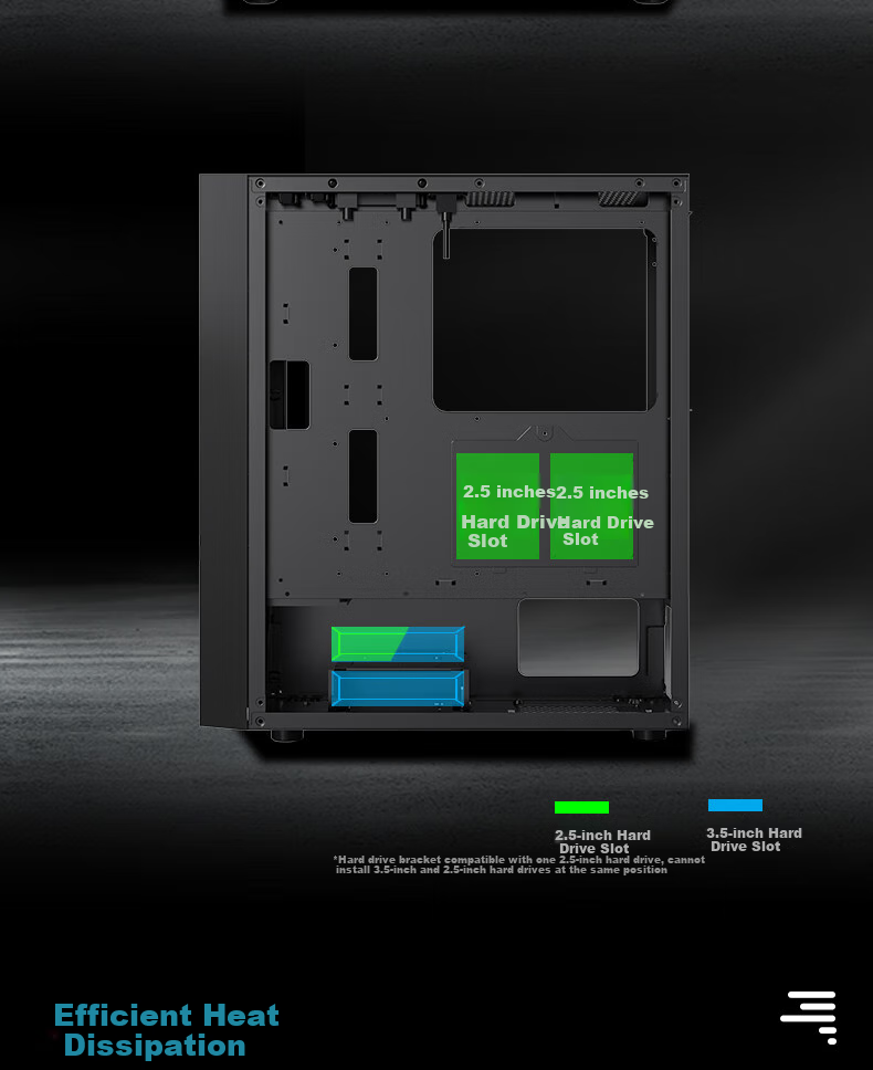 MSI Dragon II Glass Side Panel Case Supports ATX Motherboard (Optimized Airflow Design/Magnetic Dust Filter/ATX Power Supply Support) 5