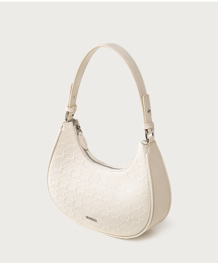 Miaodi 2026 Cowhide Embossed Underarm Baguette Crescent Elegant Workplace Commuter Handbag Crossbody Bag Birthday Gift 38