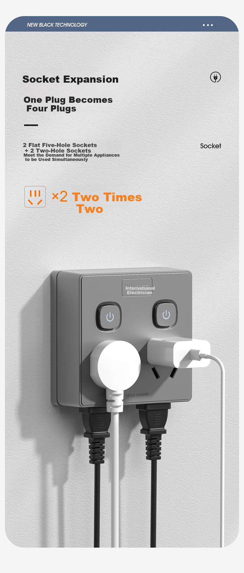 FDD Wireless 86-Type Plug Power Adapter Socket, Multi-Outlet Ultra-Thin High-Power Bedside Cube Socket, One to Fourteen-Hole Outlet [Separate Control Switch], Gray 5