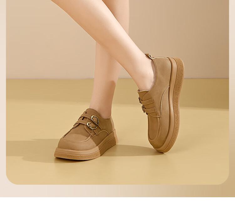 Dusto Thick-Soled Loafers for Women, 2026 New Spring Style, Academic-Inspired Leather Shoes, Deep-Mouth Flats, Soft-Soled Commuter Shoes for Wome 12