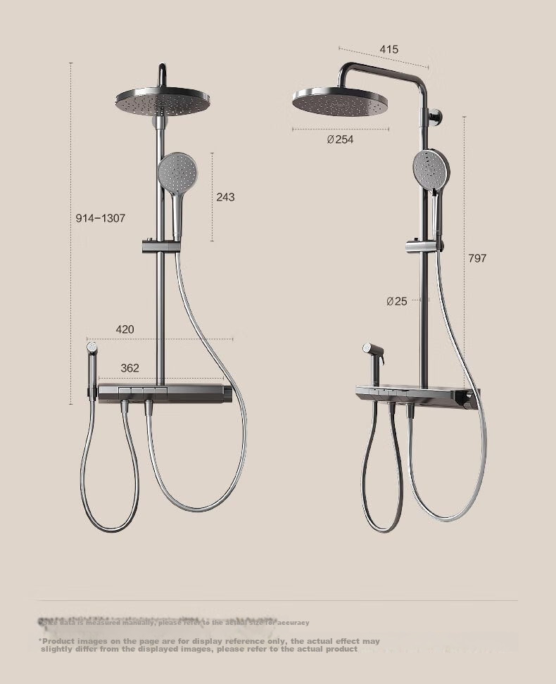 FAENZA Four-Function Piano Key Large Platform Storage Spray Gun, Easy-To Shower Head [Gray] F4M8846GGP 16