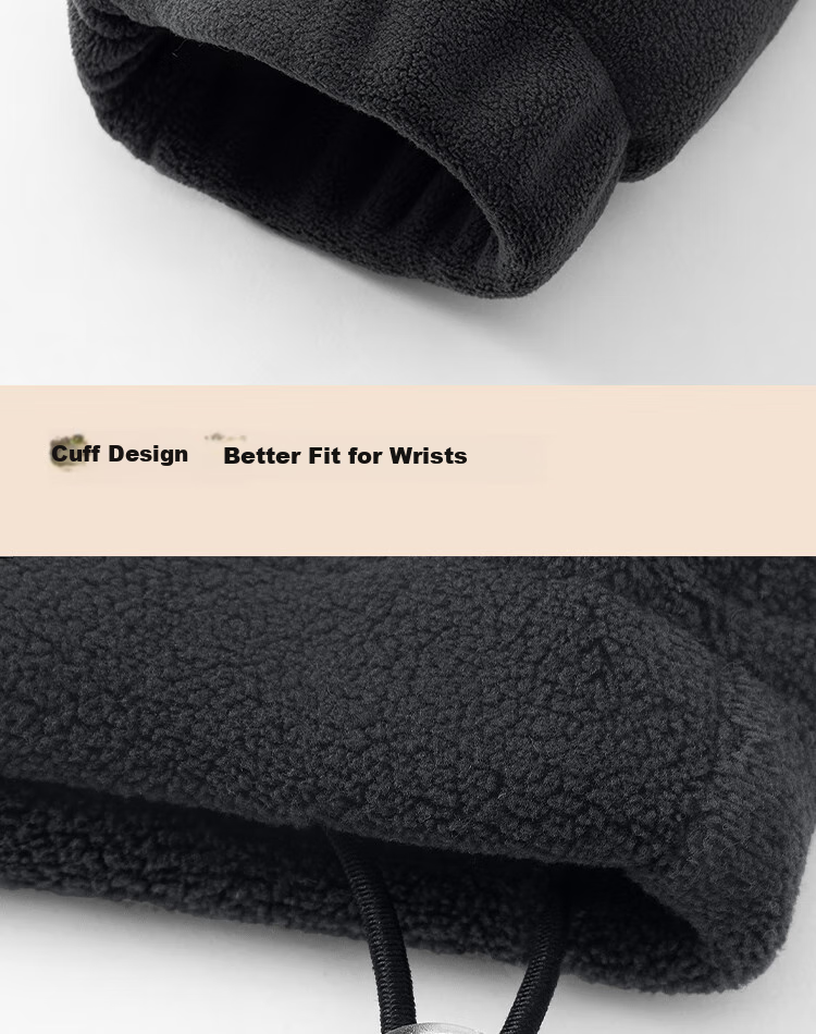 MINISO Fleece Jacket for Men, Winter Warm Coat, Fleece-Lined Cardigan Inner Liner Jacket, Black, M 17