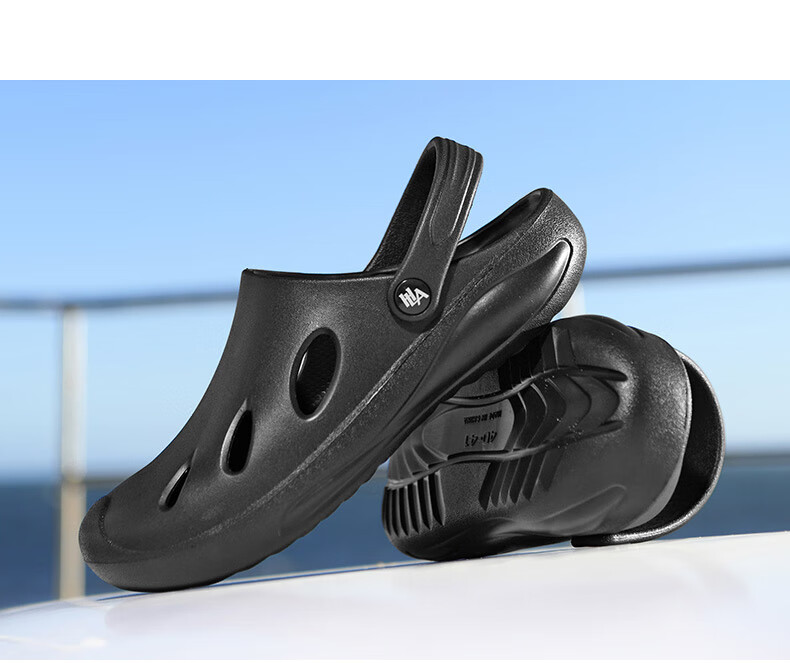 HLA Men's Casual Sandals Hollow Toe Slippers HAALXM2EBK011 Black Size 40/41 (Dual Size) 20