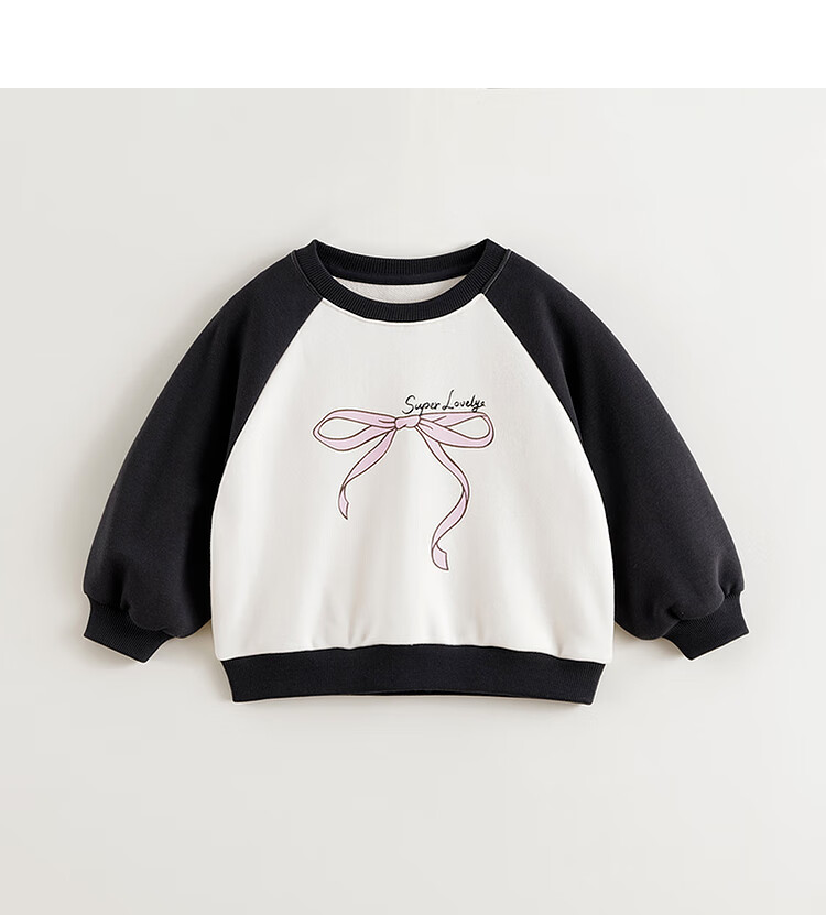 MARC&JANIE Girls' Playful Bow Contrast Color Sweatshirt, Baby Loose Top, Spring 2025 Collection, 250215 4