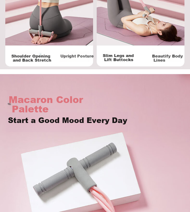 XUEXIMAN Foot Pedal Resistance Band, Back Pulling Device, Women's Yoga Fitness Home Equipment for Leg And Abdominal Exercises 17