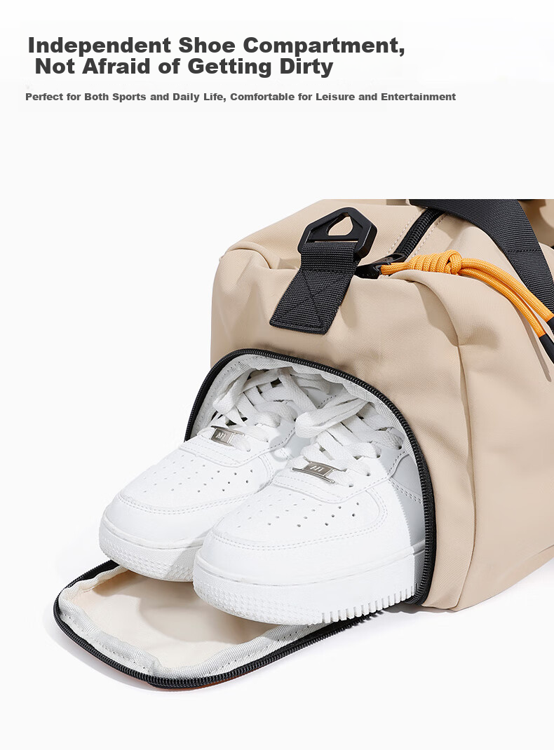 NOXXON Dry-Wet Separation Sports Fitness Bag for Women, Short-Trip Travel Bag, Casual Crossbody Large Capacity Swimming Yoga Bag 3