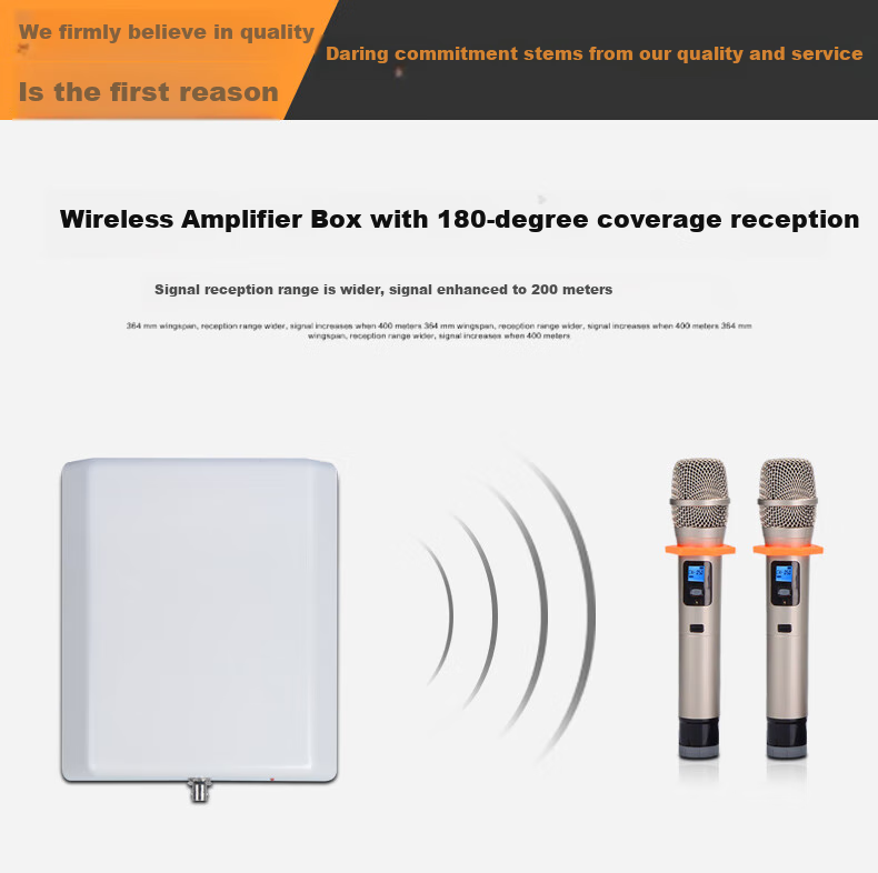 SHILE Wireless Microphone Signal Booster, Professional Microphone Antenna Extension Long-Distance Amplifier, SH-100 Wireless Signal Amplifier 2