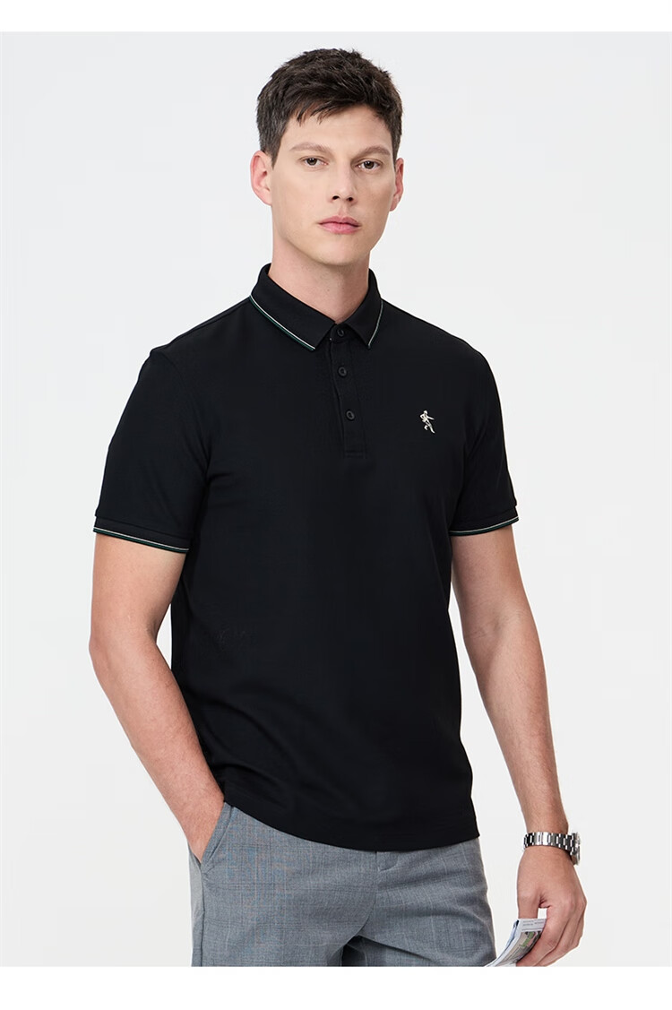 DANCING WOLVES [7A Antibacterial 2A Anti-Mite] Summer Cool Non-Shrinking Collar Men's Short-Sleeve POLO 701 Khaki XL(180) 11